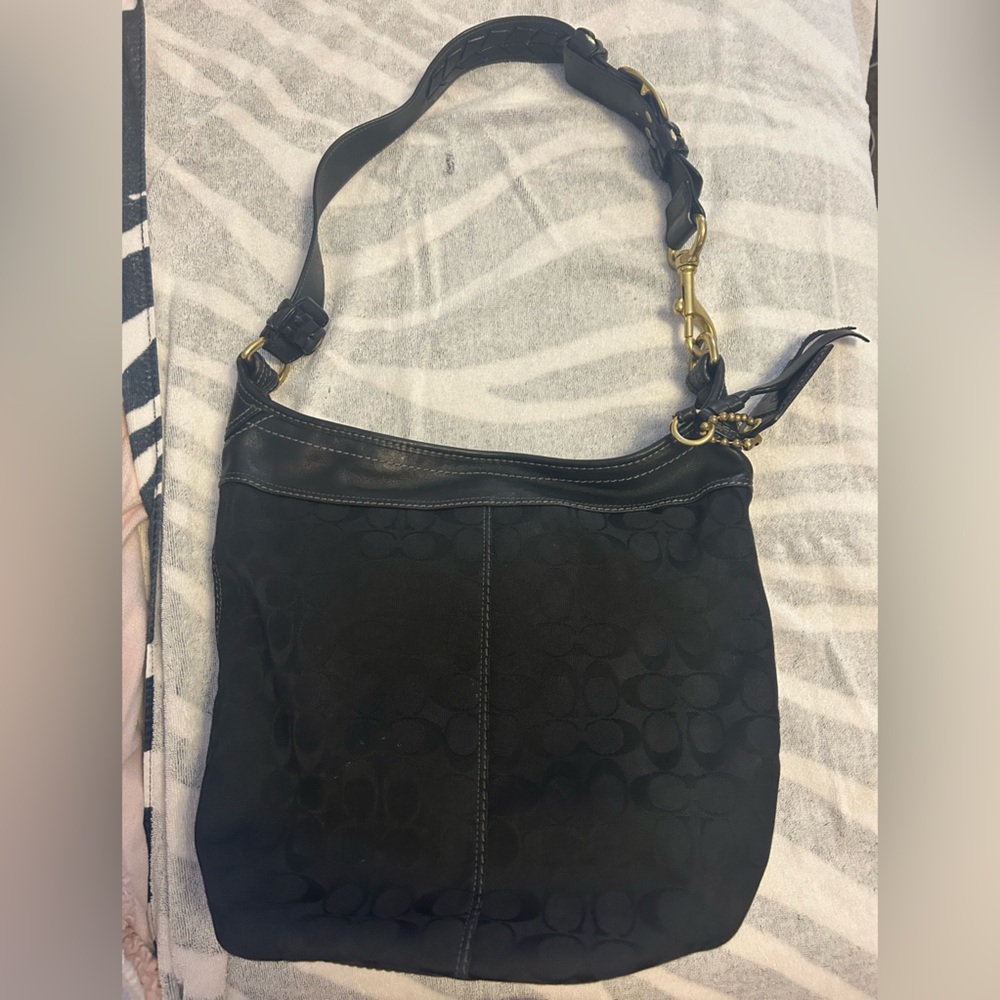 Vintage Black Coach Shoulder Bag